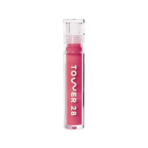 Tower 28 ShineOn Milky Lip Jelly, COCONUT, Non-Sticky, Hydrating Vegan Lip Gloss in Milky Rosy Pink, Apricot and Raspberry...