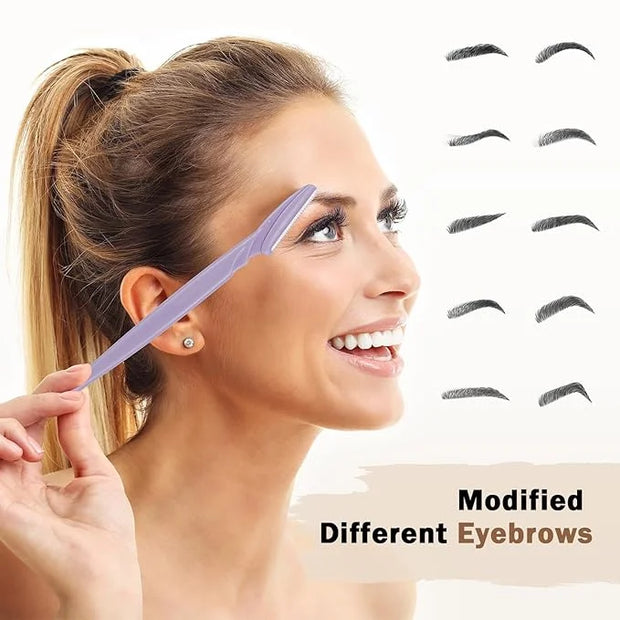 D 12 PCS Eyebrow Razor,Dermaplane Razor,Face Razors for Women,Dermaplaning Tool for Face,3 Colors Facial Hair Shavers with...