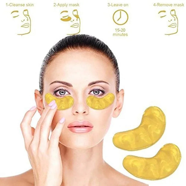 30 Pairs 24K Gold Eye Mask Powder Crystal Gel Collagen Natural Eye Pads For Anti-Aging & Moisturizing Reducing Dark Circle...