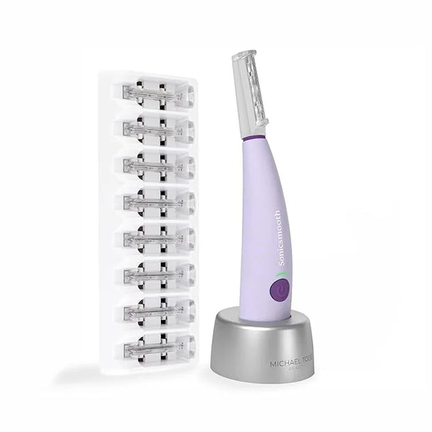 Michael Todd Beauty Sonicsmooth Dermaplane Razor for Women Face + Eyebrow trimmer Dermaplaning System - Peach Fuzz Remover...