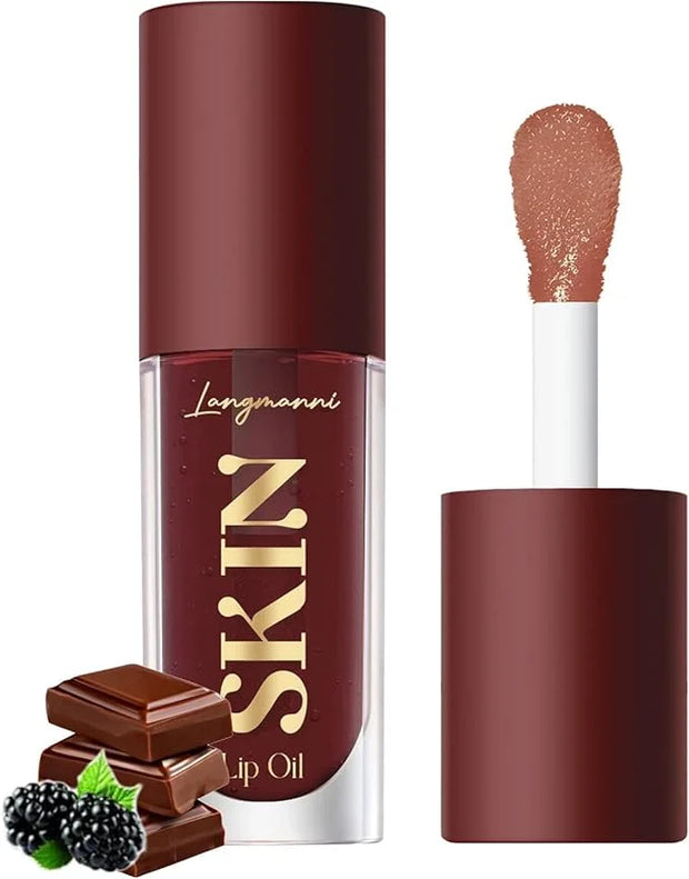 LANGMANNI Moisturizing Lip Oil,No-Sticky Lip Gloss Lip Balm Lip Care,Fruit Flavoured Lip Oil For Dry Lip's Moisturizing Hy...