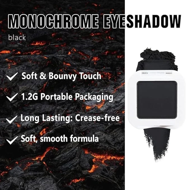 Buildable Matte Eyeshadow Makeup Palette Single - Black Shades | Creamy Pressed Powder for Easy Blending | Mini Travel Pal...