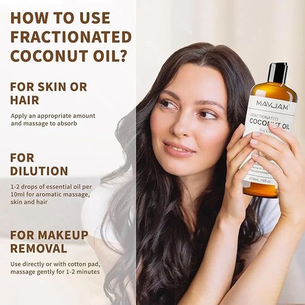 Pure Fractionated Coconut Oils Liquid 16oz 100% Natural USDA Certified Massage MCT Oil Organic&Moisturizer for Face Skin&H...