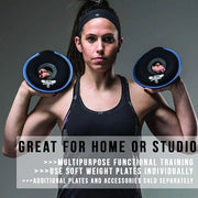 HYPERWEAR Adjustable Barbell Set with Soft Weight Plates (35 lb 60 lbs - Product Image