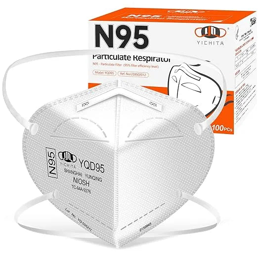 N95 Mask NIOSH Approved 100-Pack, Particulate Respirator N95 Face Masks Universal Fit - Individually Wrapped - Product Image