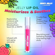 Blossom Scented Roll on Lip Gloss and Juicy Jelly Moisturizing Lip Care Nourishing Lip Oil, 2 Pack, Strawberry - Product I...
