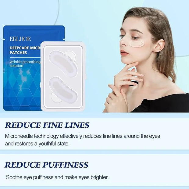 12 Picecs Malora Microglow Eye Patches,Hyaluronic Patchess for Under,Malora Under EyePatches for Wrinkles,Reduces Puffines...