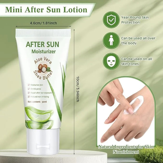 12 Pcs Mini Aloe Vera Lotion Bulk, 1 oz Travel Size Aloe Vera Lotion for Sunburn Relief, Organic Mini After Sun Lotion Dai...