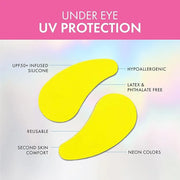 Hypoallergenic Sun-Screen Under Eye Patches, 100% Silicone UPF-50 UV Protection, Reusable, 1 Pack/4 Pairs, Yellow (Golf, S...
