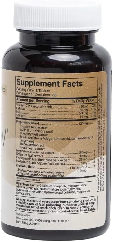 Inner Glow Age Defense Vitamins - Dermatologist and Plastic Surgeon Developed to Fight photoaging and Melasma, Polypodium ...