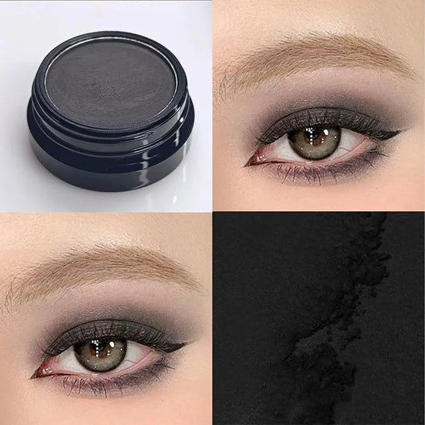 Erinde Black Matte Eyeshadow Palette, Single Black Smokey Pressed Powder Eye Shadow, Ultra-Blendable, Pigmented Color, Lon...