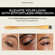 BESAME 3 Eyeshadow Duo & Shadow Brush Set – Socialite Brown, Pistachio, Plum Dandy – Ultra-Blendable Matte & Shimmer with ...