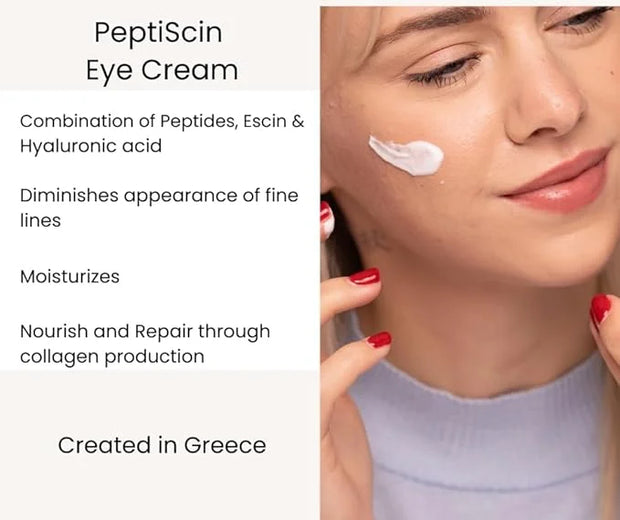 PeptiScin - Peptide Eye Cream with Hyaluronic Acid and Escin | Rich Moisturizing Dark Circle Eye Cream | Brightens and Ton...