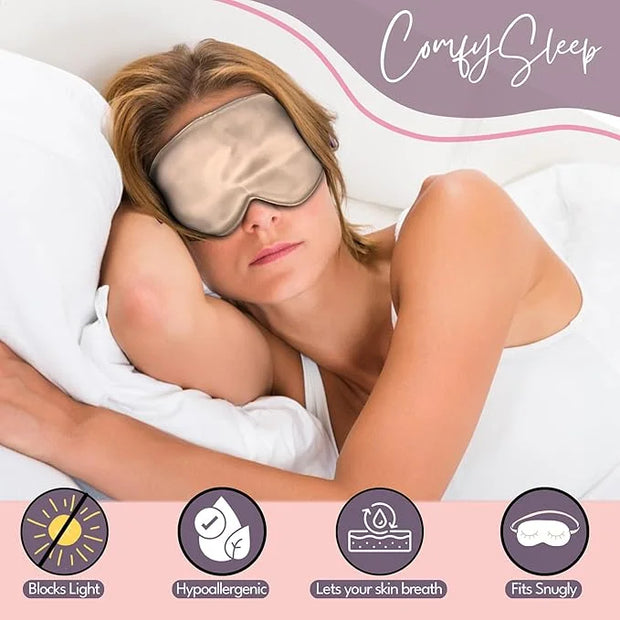 CELESTIAL SILK 100% Silk Sleep Mask for Women with Silk Covered Elastic Strap, Eye Mask for Sleeping (One Size, Taupe) - P...
