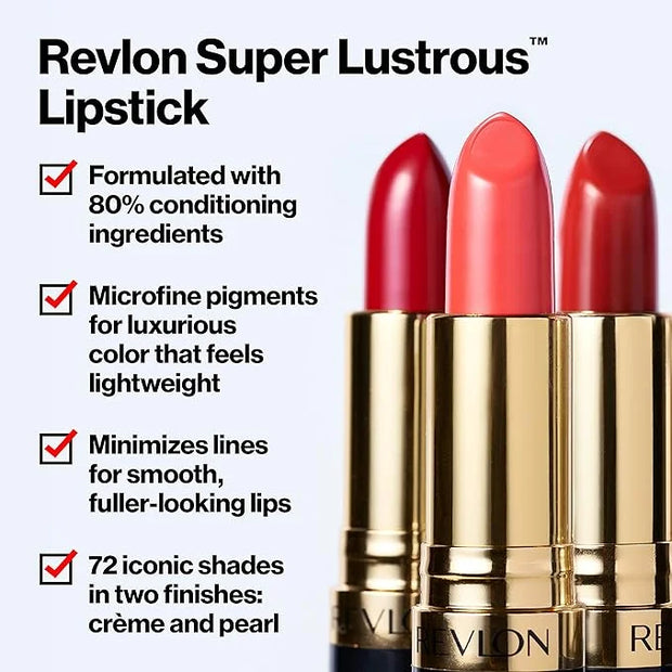 Revlon Super Lustrous Lipstick, Creamy Formula For Soft, Fuller-Looking Lips, Moisturized Feel, 030 Pink Pearl, 0.15 oz - ...
