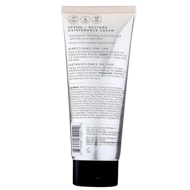 CIBU Revive and Restore Maintenance Cream | Heat Protectant for Hair with Oleic Acid, Linoleic Acid, Vitamin E & Vitamin K...