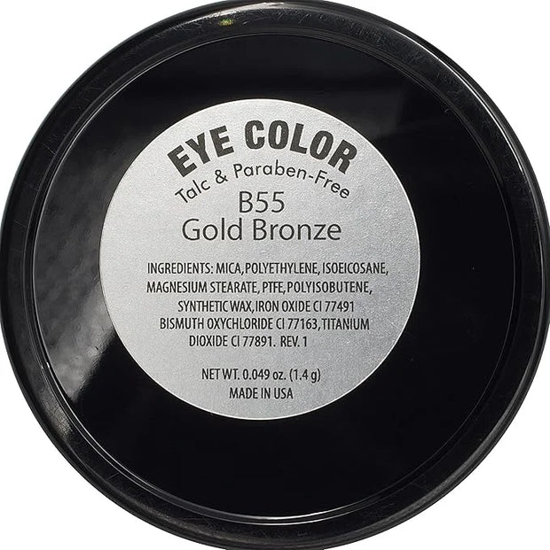 Gold Bronze Shimmering Metallic Copper Pressed Powder Single Vegan Eyeshadow; Talc, Paraben & Cruelty Free - Product Image