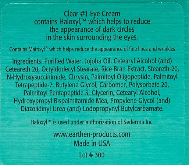 Earthen Clear Eye No.1 with Haloxyl Dark Circle Treatment, 5 Ounce - Product Image
