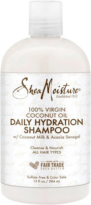 SheaMoisture Virgin Coconut Shampoo, Daily Hydration – Color-Safe Formula with Organic Shea Butter for All Types, Curly Ha...