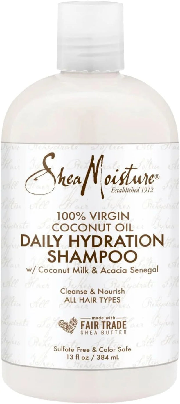 SheaMoisture Virgin Coconut Shampoo, Daily Hydration – Color-Safe Formula with Organic Shea Butter for All Types, Curly Ha...