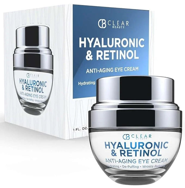 Hyaluronic Acid & Retinol Eye Cream - Hydrating, Anti-Aging & Reduces Dark Circles & Puffiness - Dermatologist Tested, Cru...