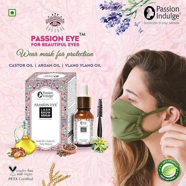 Eyelash Growth Serum | Organic Eyebrow Serum, Reduces thinning of lash & brow Infused with Castor Oil | Helps regrowth Nat...