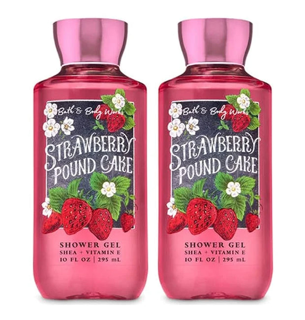 Bath and Body Works Strawberry Pound Cake Shower Gel 10 Oz 2 Pack (Strawberry Pound Cake) - Product Image