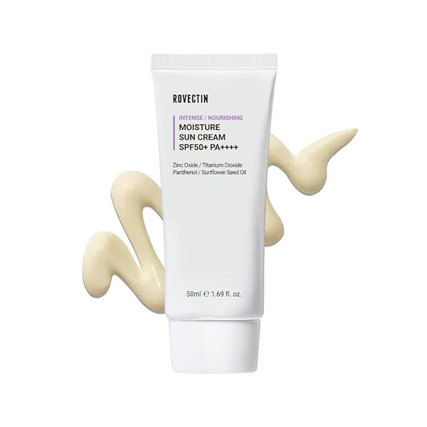 ROVECTIN Intense Moisture Sun Cream: Deep Moisturize, Mineral Sunscreen, UV Protector | Panthenol and Tocopherol for Dry, ...