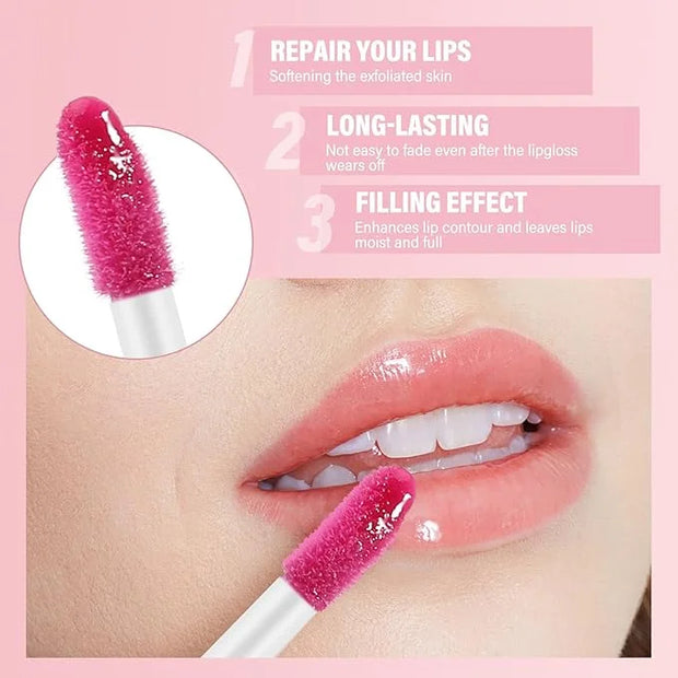 Color Changing Lip Oil Set, Hydrating Lip Glow Oil, High Shiny Plumping Lip Oil, Non-Sticky Lip Gloss, Nude Fruity Glow Oi...