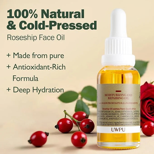 Rosehip Oil For Face & Body - Pure Organic Cold-Pressed Moisturizer-30ML - Product Image