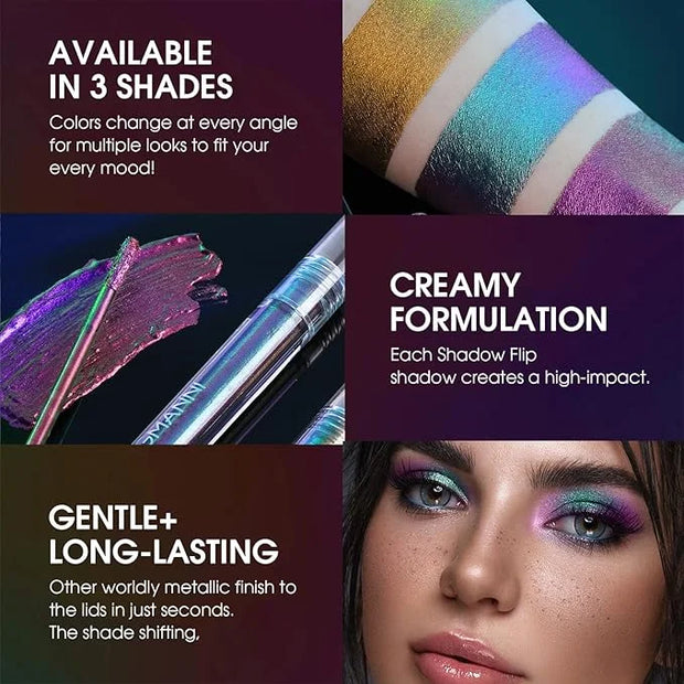 Jolilab Metallic Liquid Chameleon Eyeshadow, Multi-Dimensional Eye Looks, Long-lasting Holographic Glitter Multichrome Eye...