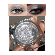 Single Glitter Eyeshadow, Shimmer Eyeshadow Palette, Korean Eye Glitter Makeup, Ultra-Blendable, Sparkle Silver Eye Shadow...