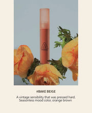 3CE BLUR WATER TINT(4.6g) soft lip with less smear with a blurry finish (#CORAL MOON) with sun cream(1ml*3ea) - Product Image