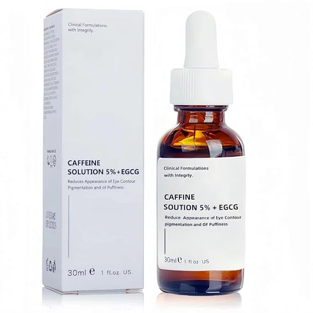 Caffeine Solution 5% + EGCG, Caffeine Eye Serum For Face, Moisturizing Under Eye Solution For Reduces Dark Circles & Puffi...