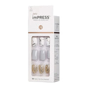 imPRESS Design, Press On Nails, Knock Out, Gray, Short, Size, Squoval, Shape, Includes 30 Nails, Prep Pad, Instructions Sh...