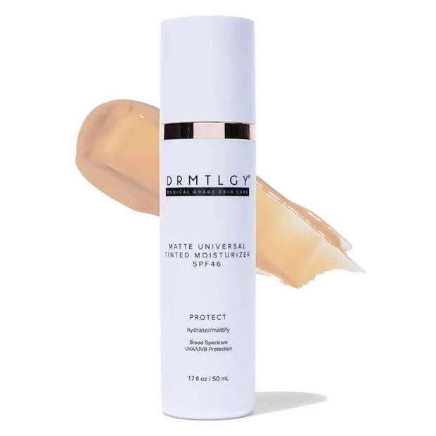 DRMTLGY Matte Tinted Moisturizer SPF 46 – Anti-Aging Face Sunscreen & Lightweight Makeup with Broad Spectrum UV Protection...