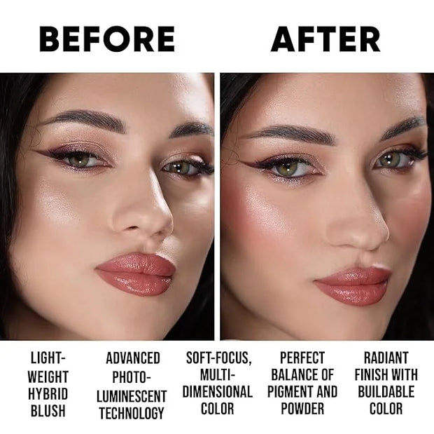 Baked PRO Blush. Brighten Lighting Highly Glow Marbleized Blush. Lightweight Shimmery Satin Face Makeup. Cruelty-Free. Sha...