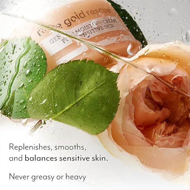 Bliss Rose Gold Rescue Gentle Moisturizer for Sensitive Skin | Fragrance-Free, Calming Daily Hydration with Rose Water & C...