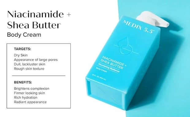 MEDIX Fragrance Free Niacinamide Face Moisturizer + Shea Butter Cream For Face & Body Lotion | Anti Aging Skin Care Firmin...