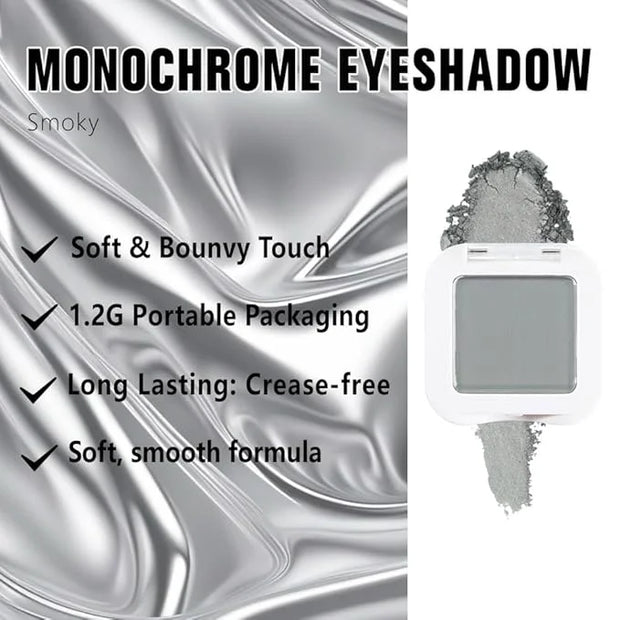 Kaely Pressed Single Eyeshadow Makeup, Smoky Gray Matte Highly Pigmented Monochrome Eye Shadow Palette, Waterproof Neutral...