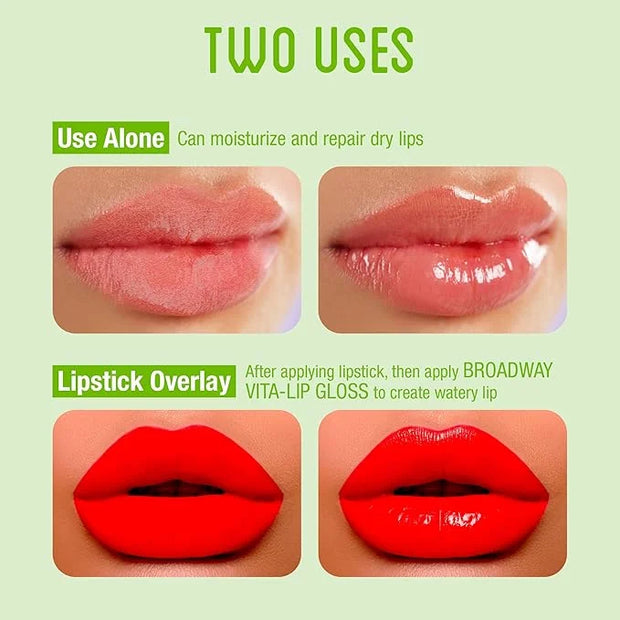 Ruby Kisses Broadway Vita-Lip Clear Lip Gloss (Mint Oil 3 Pack), Ultra-Hydrating & Soothing Formula with Vitamin Oils, Hig...