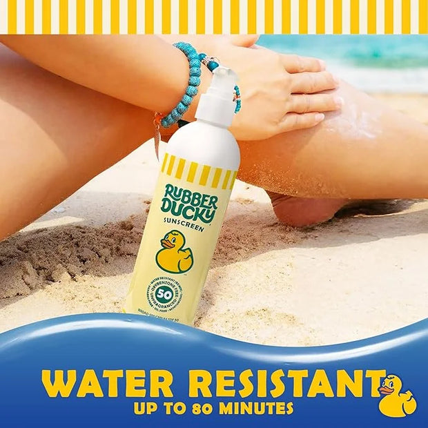 Rubber Ducky | Pump Sunscreen with SPF 50, Vitamin E Sunscreen for Face and Body | Broad Spectrum Lotion | SPF 50 Sunscree...