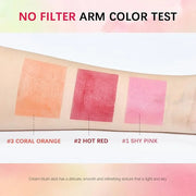 Multi-Use Makeup Blush Stick, 3-in-1 Cream Blush Stick Beauty Tinted Solid Blush Stick for Cheek/Eyes/Lips, Waterproof Moi...