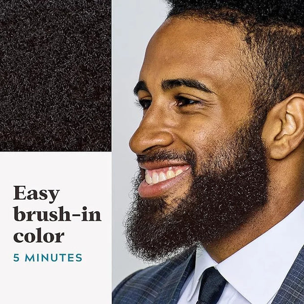 Just For Men Mustache & Beard, Beard Dye for Men with Brush, With Keratin Biotin Aloe and Coconut Oil for Healthy Facial H...