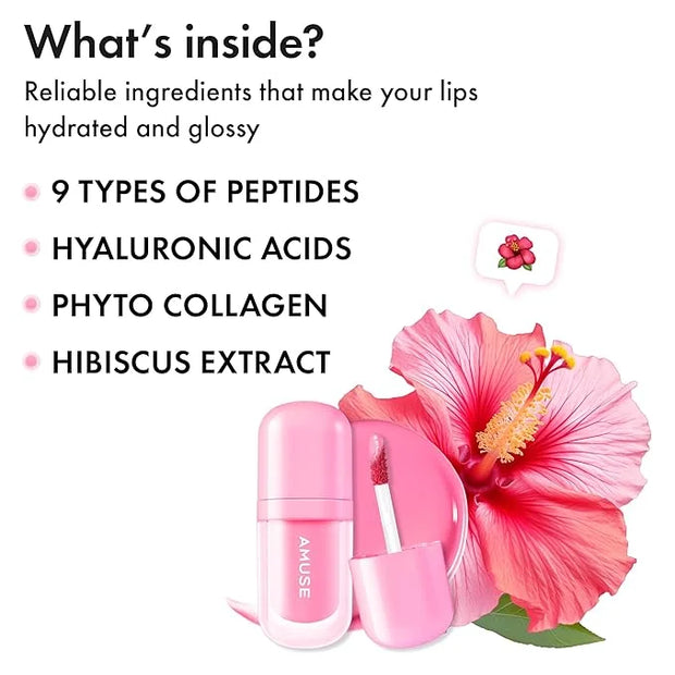Amuse SEOUL BEBE TINT - 03 COOL HIBISCUS | 24-hour Long-lasting Lip Stain, Plumping, Hydrating, Moisturizing, No Peel Off,...