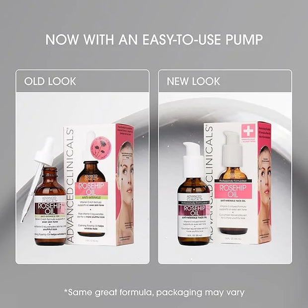 Advanced Clinicals Rosehip Oil For Face With Vitamin E + Botanicals Helps Improve Look Of Dark Spots, Wrinkles, Fine Lines...