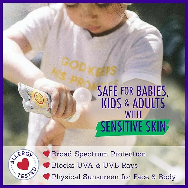 California Baby Super Sensitive SPF 30+ Sunscreen | Broad Spectrum | Titanium Dioxide | Hypoallergenic Unscented Mineral S...