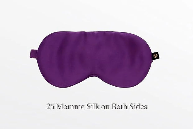 Premium Handcrafted 25 Momme Mulberry Silk Eye Mask for Sleeping (Purple Passion) - Product Image