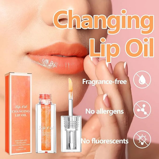 2PCS Magic Color Changing Lip Oil, Moisturizing Nourishing Lip Oil,Light Colour Gloss Non-sticky Lip Oil For Dry Lips Lip ...
