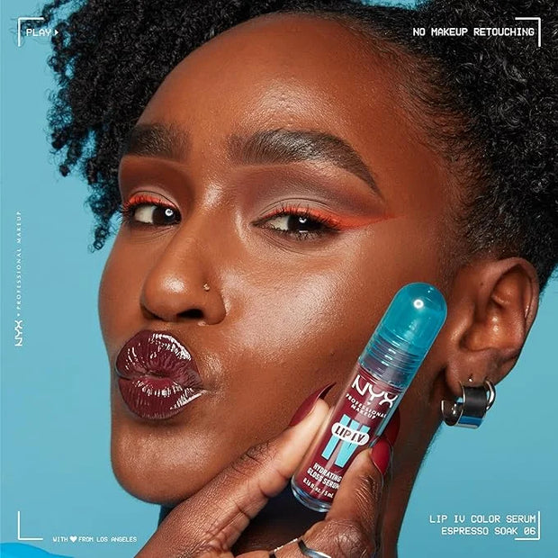 NYX PROFESSIONAL MAKEUP Lip IV Hydrating Glossy Lip Stain with 12HR Hydration - Splash N Spice (Brown) - Product Image
